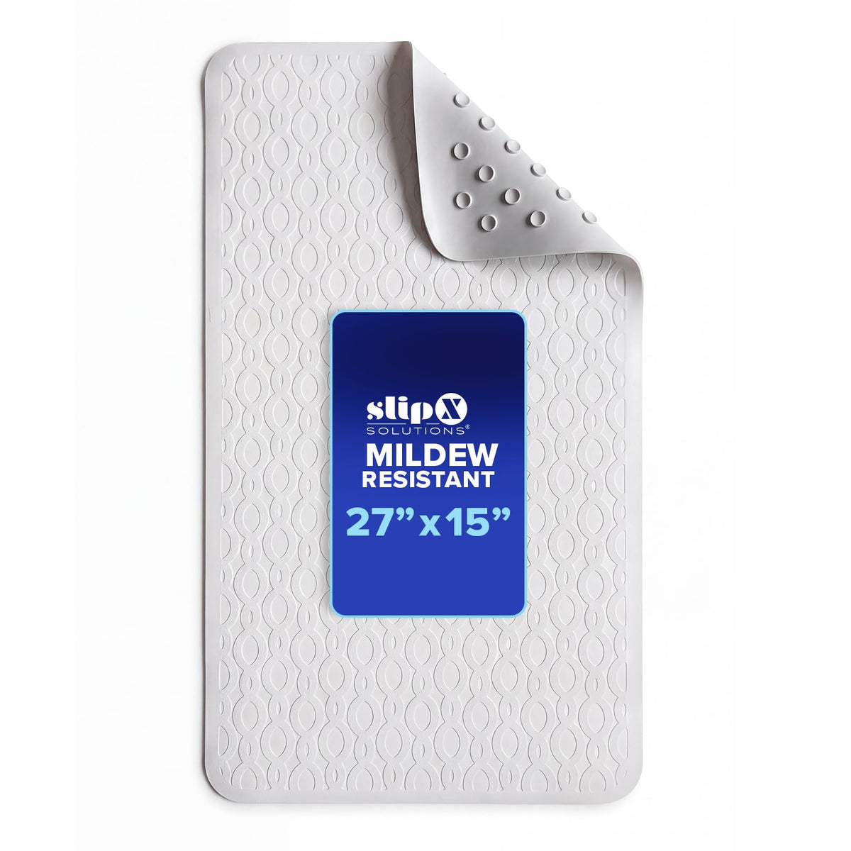 SlipX Solutions Anti Mold Rubber Non Slip Bathtub Mat, 18x36, White