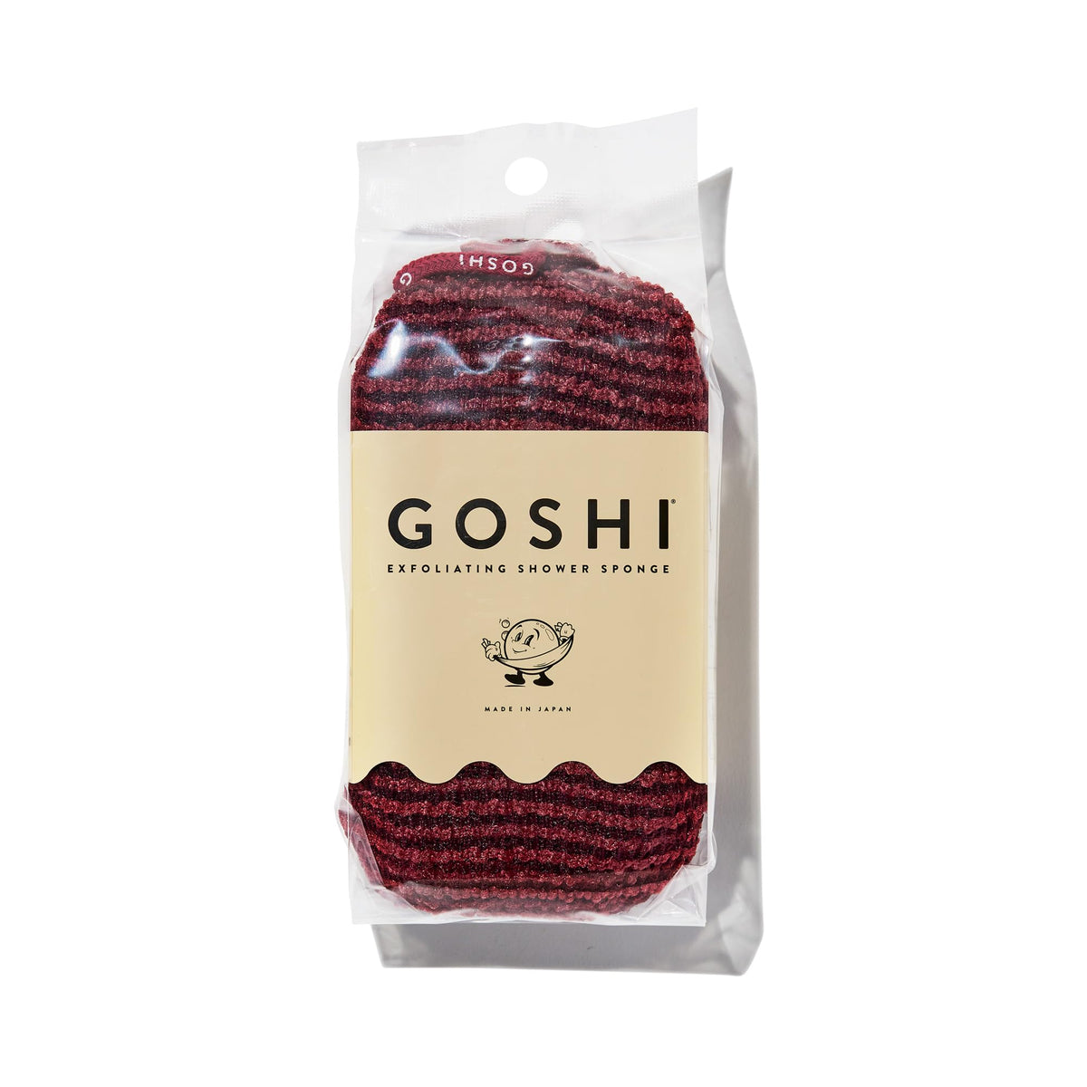 GOSHI Exfoliating Shower Sponge - Rip-Resistant, Rapid-Drying Exfoliating Bath Sponge for All Skin Types - Indigo Blue - Made in Japan