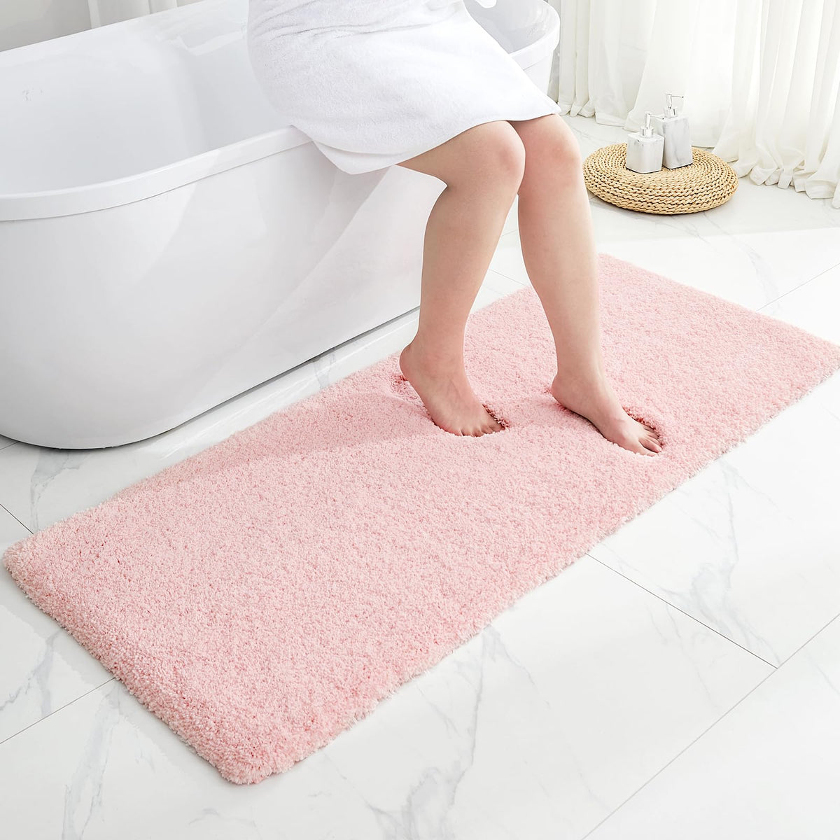 Disolla Gray Bathroom Rugs 17x24, Microfiber Non-Slip Plush Small Bath Mat