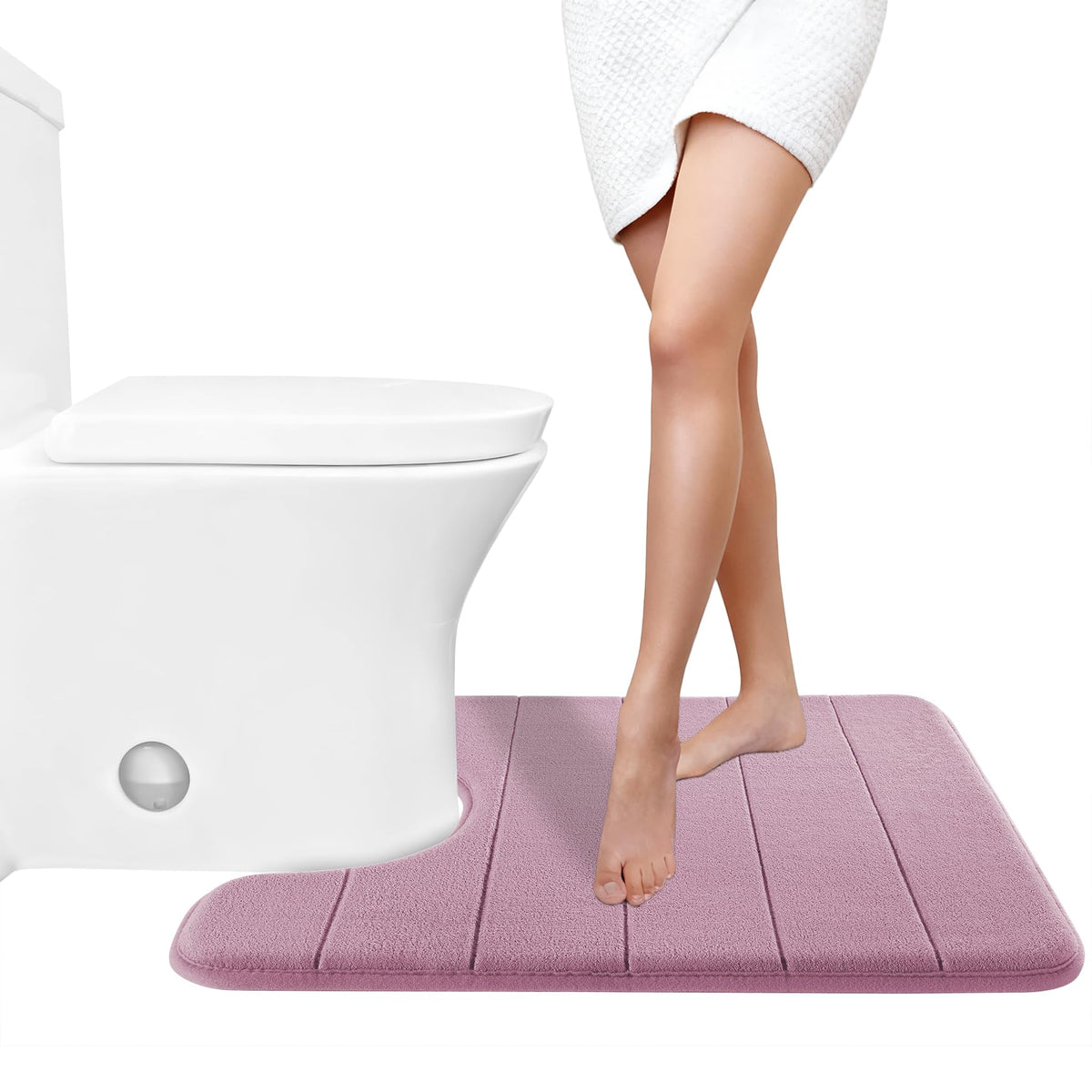 Yimobra Memory Foam Bath Mat, Super Soft Absorbent Bathroom Rug Non Slip 31.5x20 Inch, Quick Dry, Machine Washable Floor Carpet for Tub Shower, Home Decor Accessories, Beige