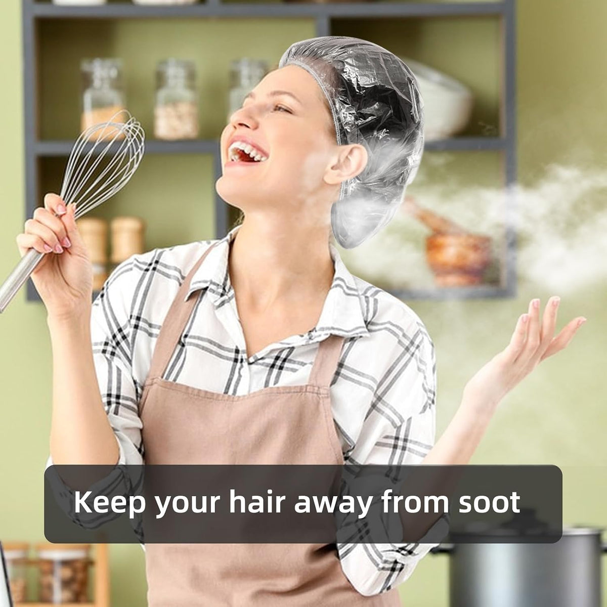 500 Pcs Larger Shower Caps Disposable, Plastic Hair Caps for Women Men.