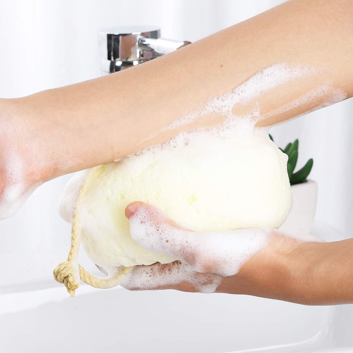 Body Bath Sponges for Women, Soft & Gentle Exfoliating, 3‑Pack