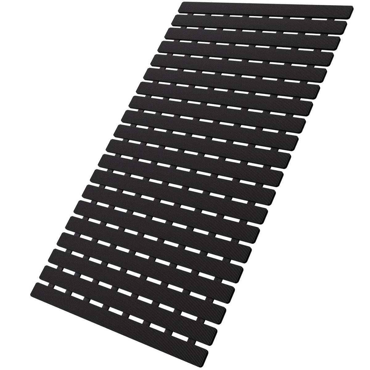 MBOSS Bath Tub Shower Mat Non Slip Bathtub Mats for Bathroom Shower Floor Mat Bath Mats for Shower Tub Anti Slip Shower Mat with Drain Hole and Large Suction Cups (Black, 27.5 X 15.7 Inch)