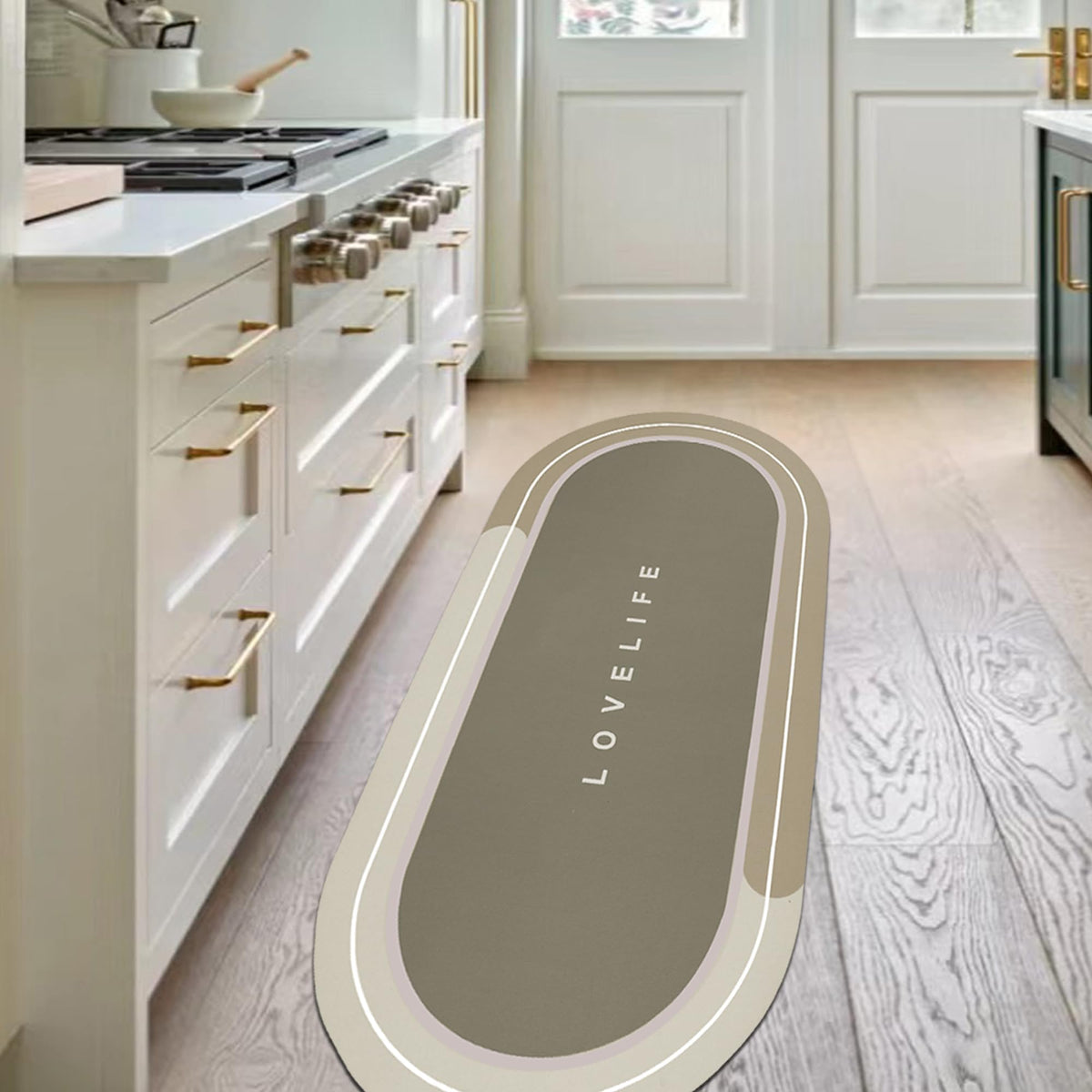 Rubber Bath mats Quick-Drying Non-Slip Bathroom mat Super Absorbent Bath mat Instant Dry Bath mat, Bathroom Rug in Front of The Kitchen Sink, Shower Room, Bathtub, Oval(Grey+16.9x26.7in)