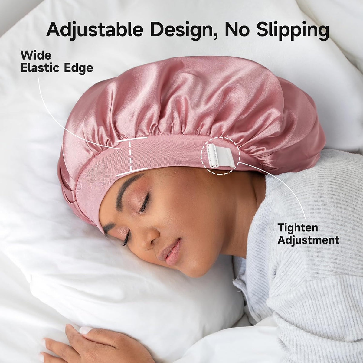 Umisleep 22 Momme Silk Lined Bonnet for Sleeping Women, Double Layer, Soft