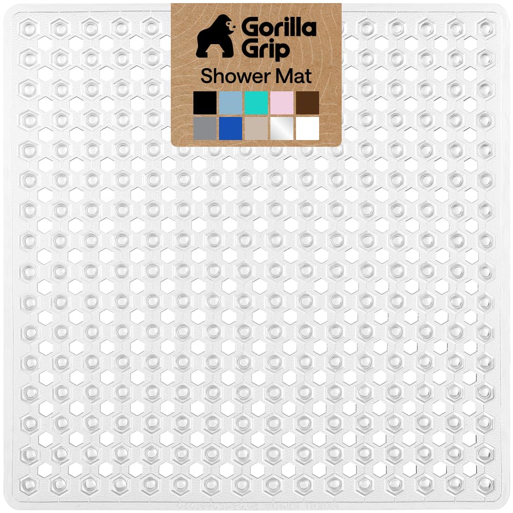 GORILLA GRIP Bath Tub Shower Mat, Bathtub Floor Liner, 35x16 Beige