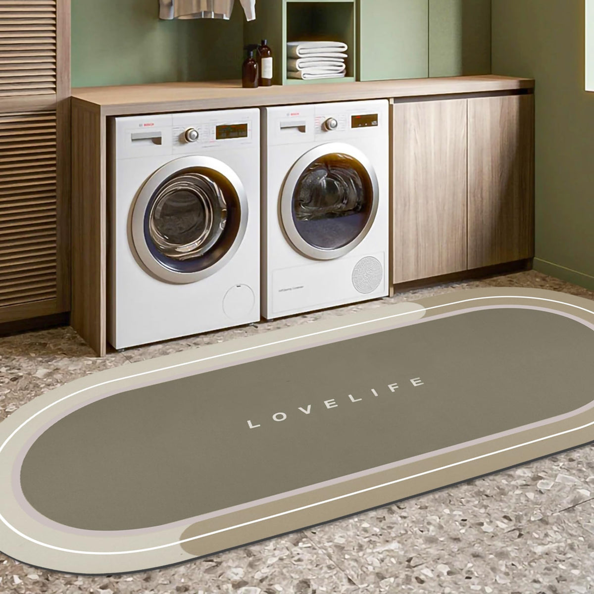 Rubber Bath mats Quick-Drying Non-Slip Bathroom mat Super Absorbent Bath mat Instant Dry Bath mat, Bathroom Rug in Front of The Kitchen Sink, Shower Room, Bathtub, Oval(Grey+16.9x26.7in)