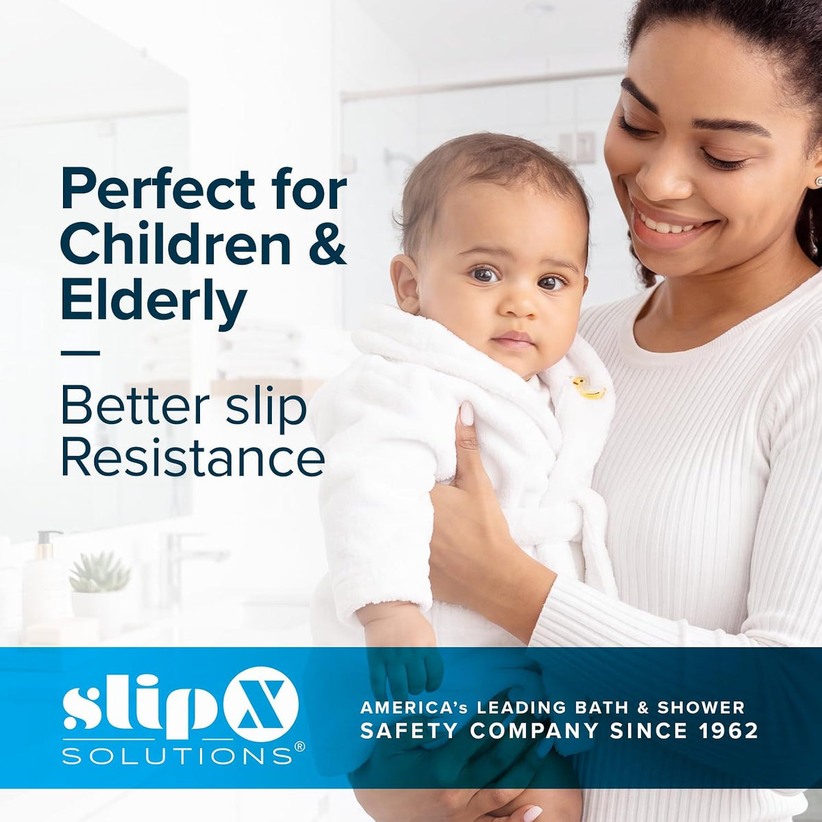 SlipX Solutions Anti Mold Rubber Non Slip Bathtub Mat, 18x36, White