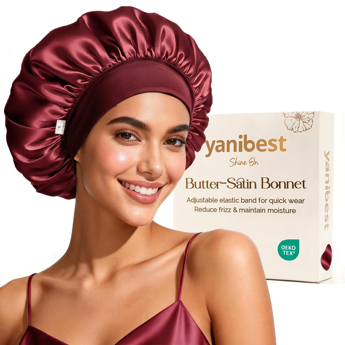 YANIBEST Hair Bonnet for Sleeping Women, Smooth Comfortable for Hair Care