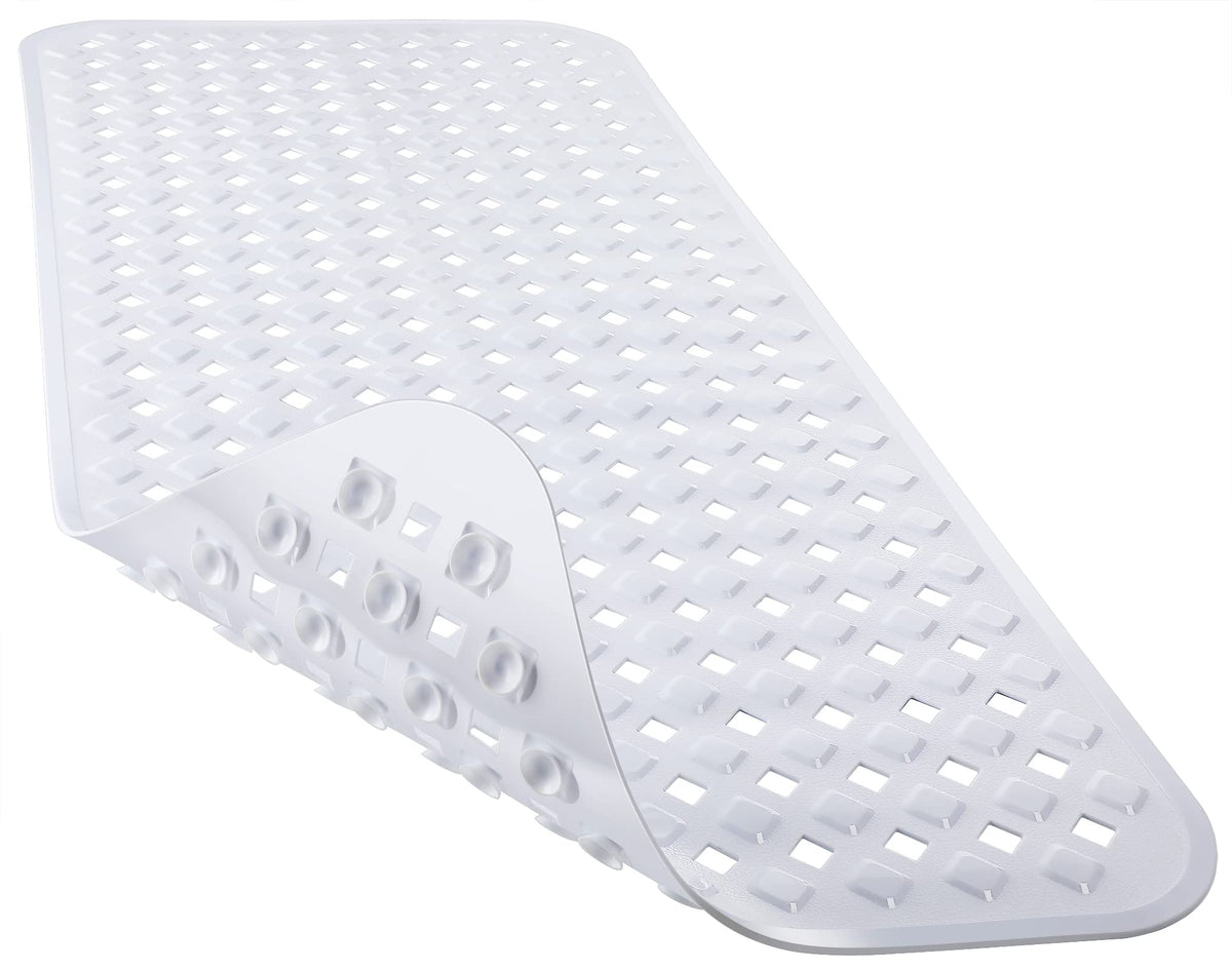 Yimobra Bathtub Mat Non Slip, 35"X16" Shower Mat with Strong Suction Cups & Drain Holes, Long Anti Slip Bath Tub Mat for Inside Shower, Machine Washable Fast Drying, Bathroom Essentials, Clear