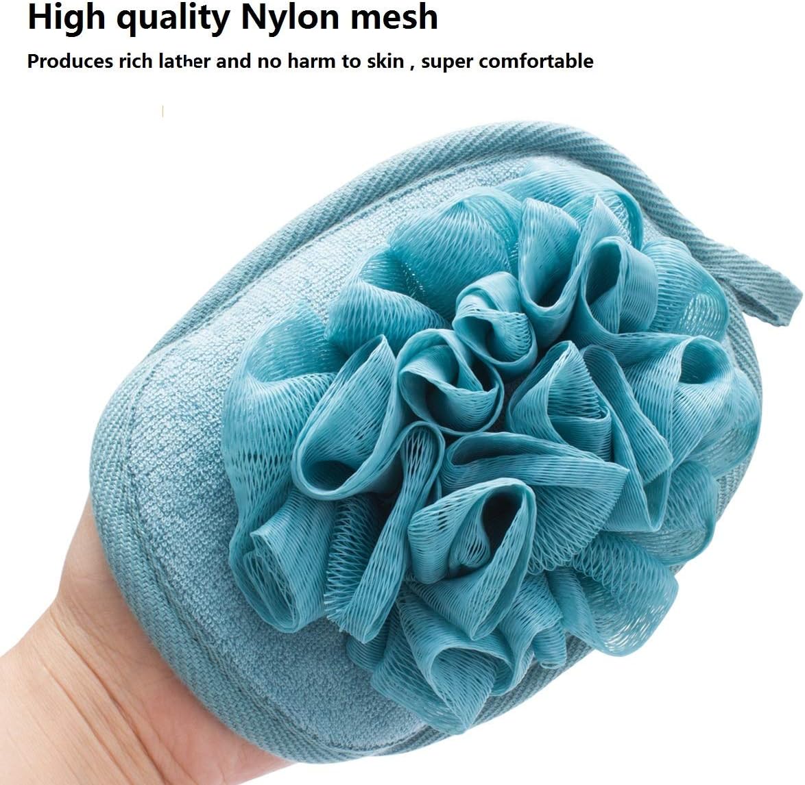 3 Pack Body Sponge Brushes Pouf Mesh Brush Shower Glove with Flower Bath Ball