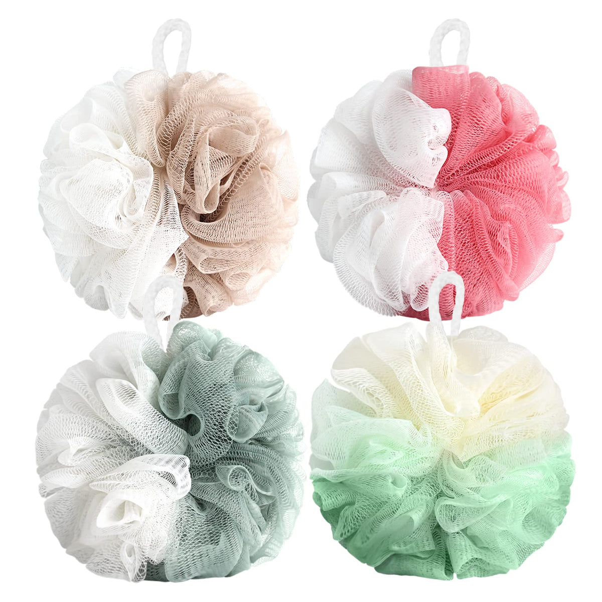 Fu Store Loofah Sponge Shower Loofahs 4 Colors Bath Sponges Body Scrubbers