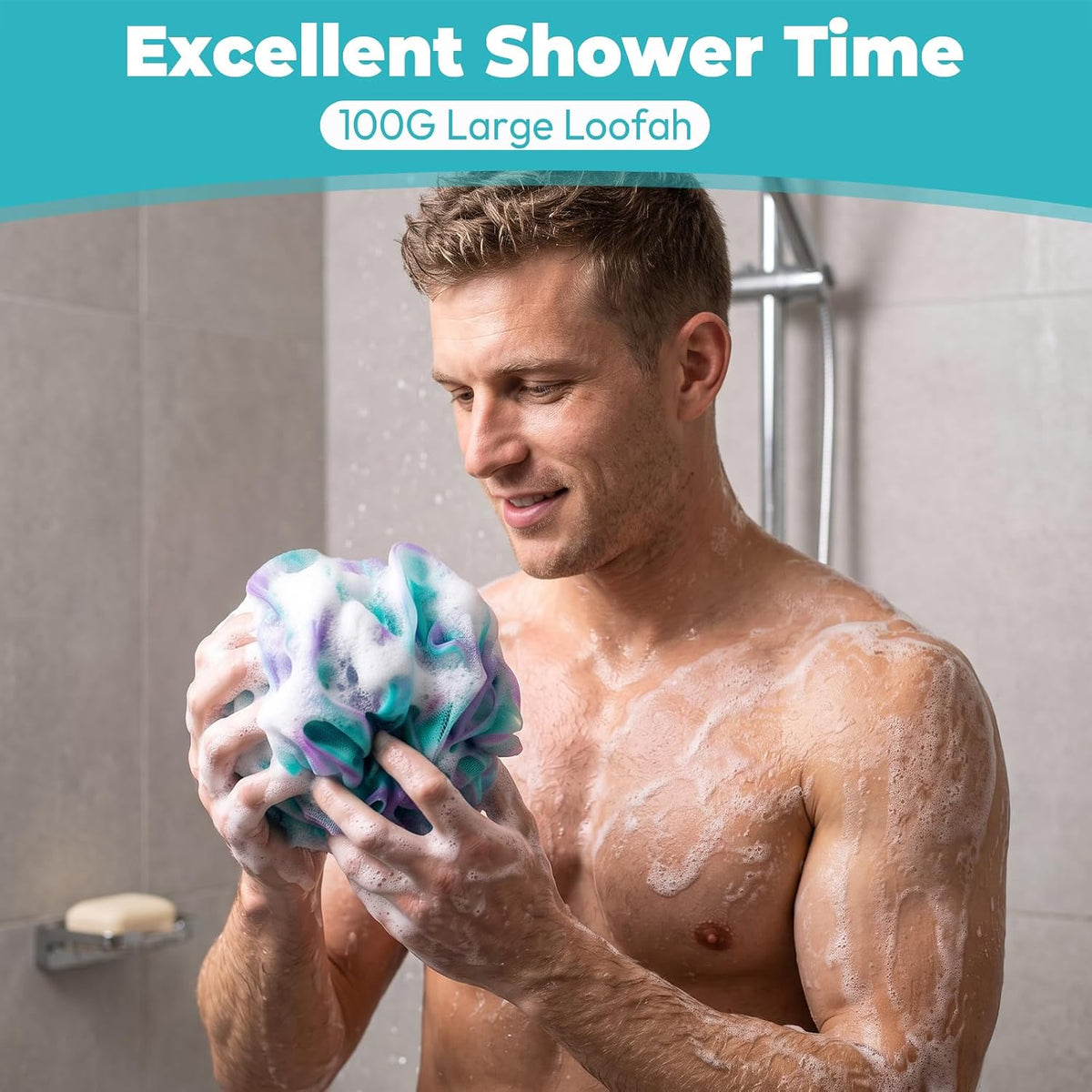 6Pack 100g XXL Large Loofah,Bath Sponge