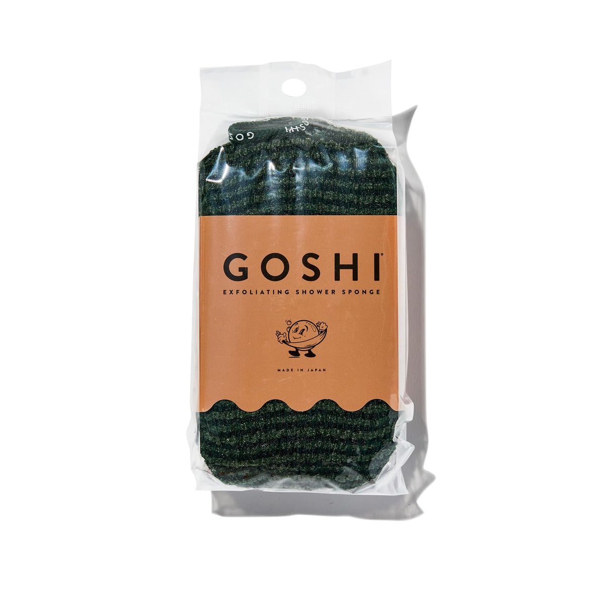 GOSHI Exfoliating Shower Sponge - Rip-Resistant, Rapid-Drying Exfoliating Bath Sponge for All Skin Types - Indigo Blue - Made in Japan