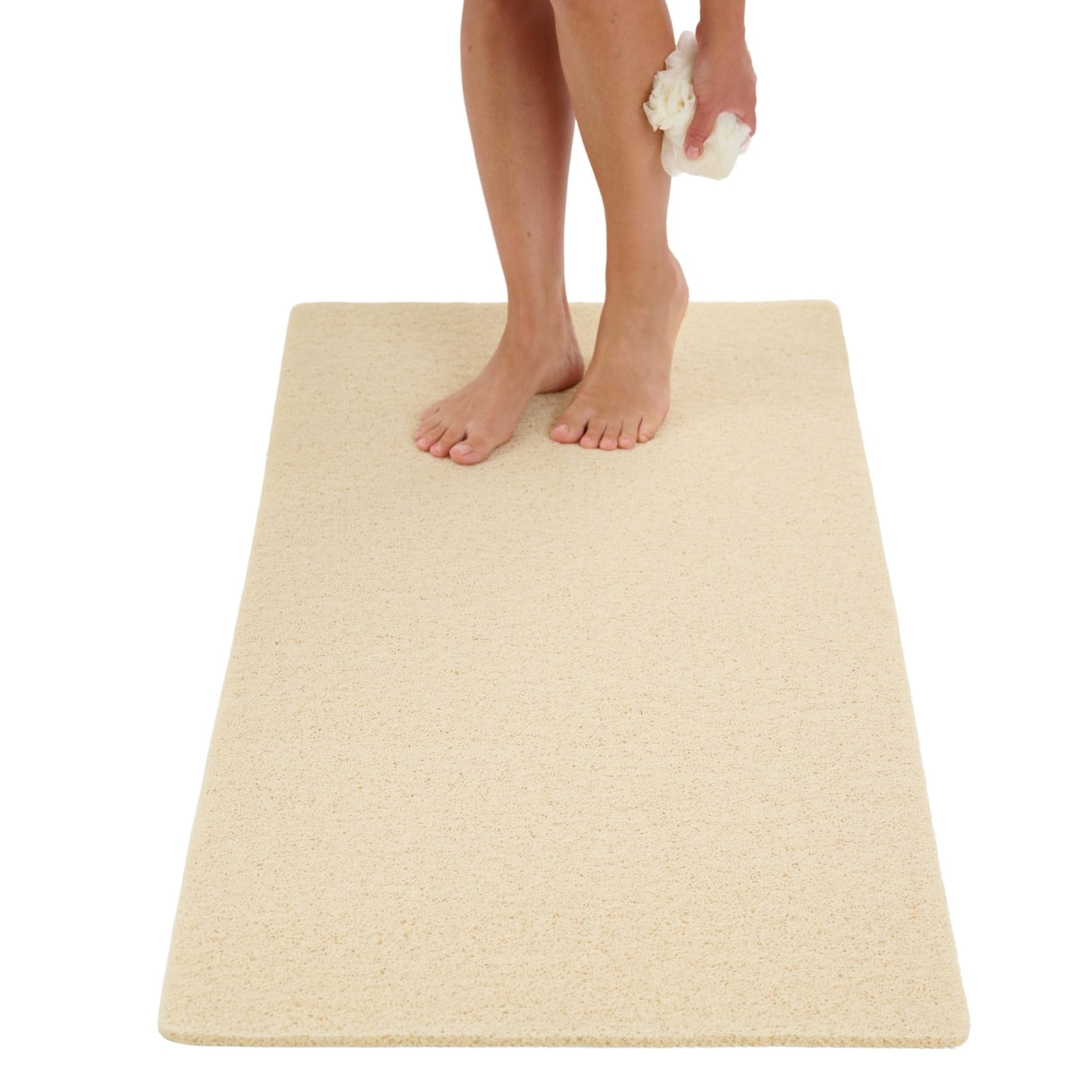 Non Slip Bathtub Mat Shower Mat for Tub - Loofah Bath Mats for Bathroom - 40x16 Bathtub Floor Mat - Textured Anti Slip Bath Mat Without Suction Cups - Secure Mat for Wet Areas (40x16 Pebble Blue)