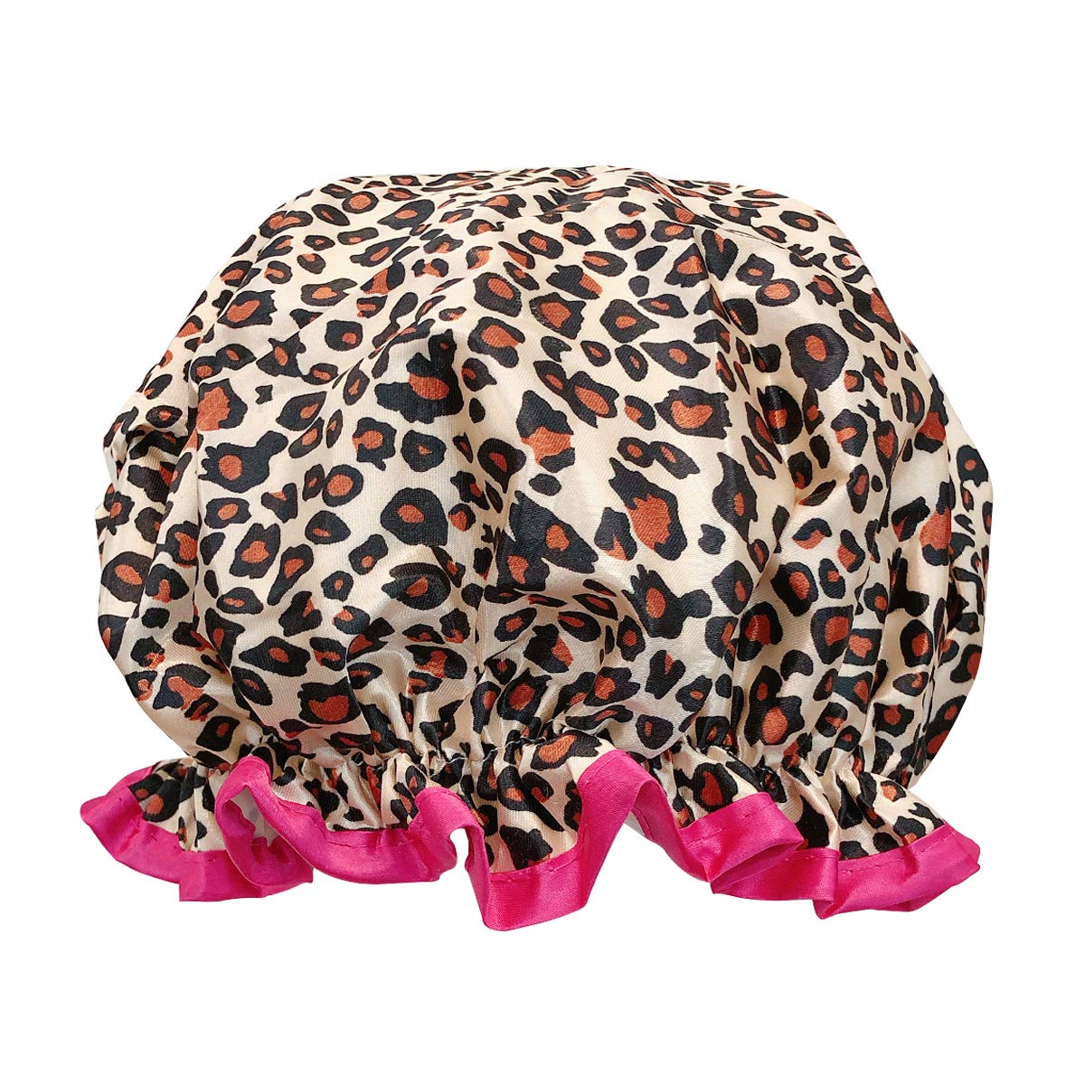 allydrew Reusable Women's Waterproof Shower Caps for Long Hair, Black and White Dots