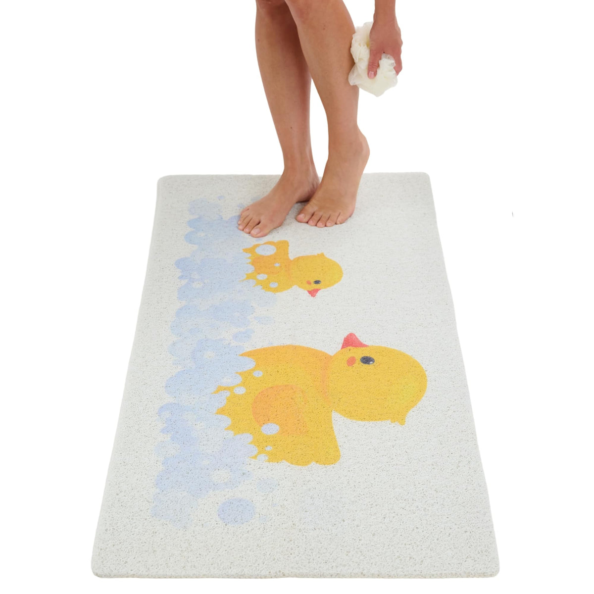 Non Slip Bathtub Mat Shower Mat for Tub - Loofah Bath Mats for Bathroom - 40x16 Bathtub Floor Mat - Textured Anti Slip Bath Mat Without Suction Cups - Secure Mat for Wet Areas (40x16 Pebble Blue)