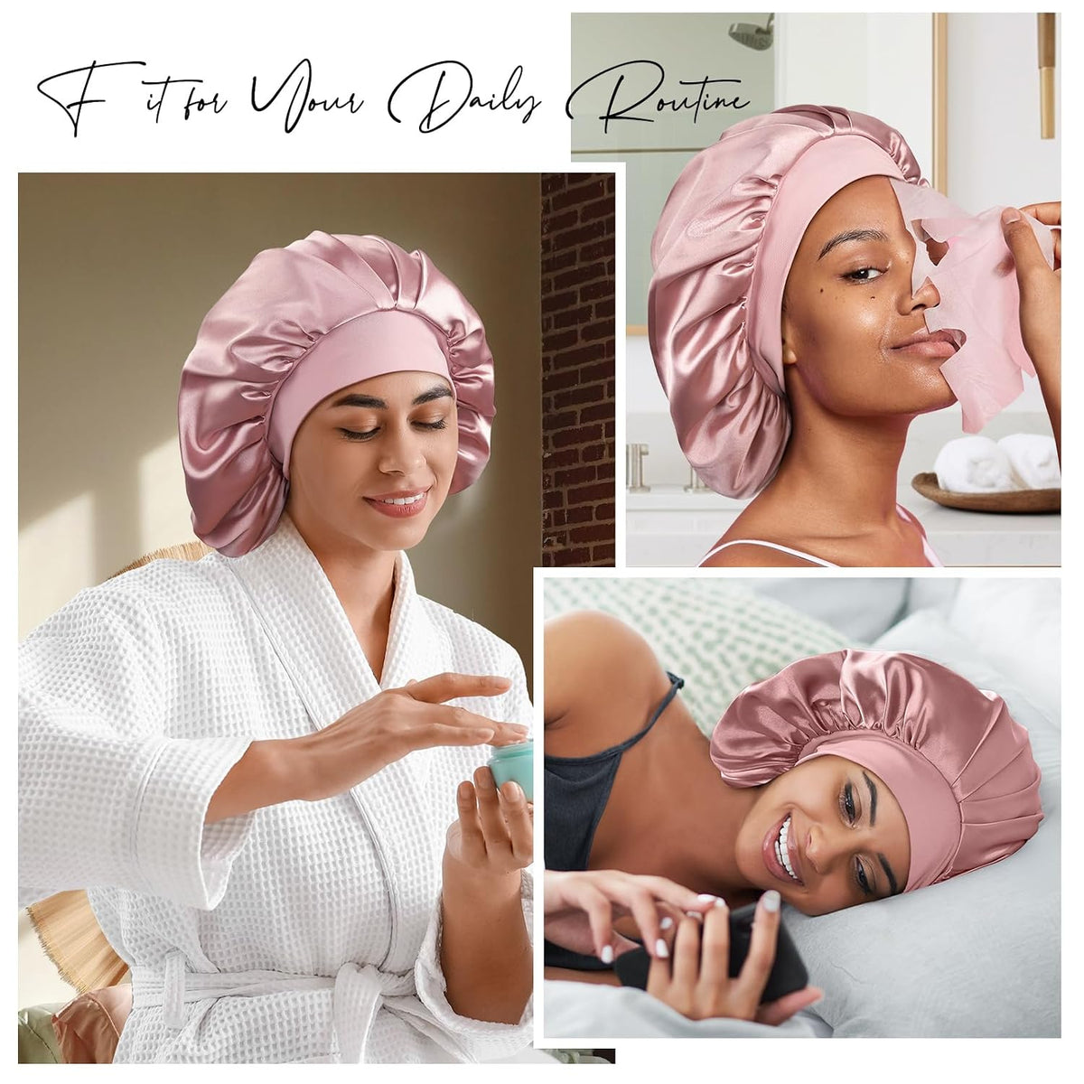 Umisleep 22 Momme Silk Lined Bonnet for Sleeping Women, Double Layer, Soft