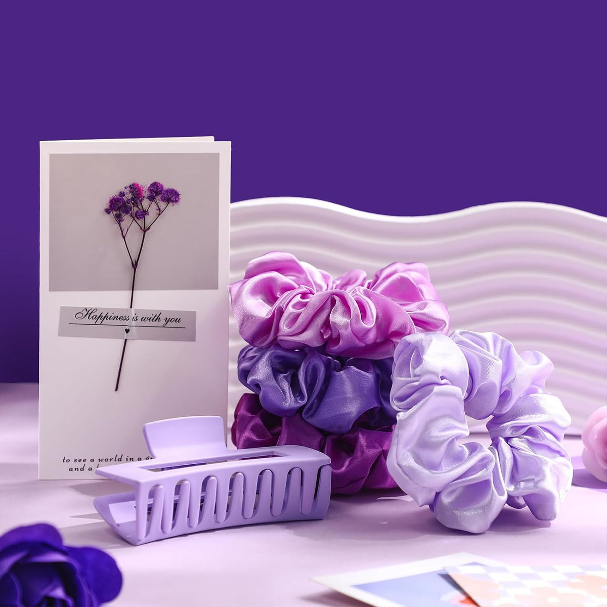 Sawysine 12 Pcs Hair Care Set for Women, Purple Spa Gift Kit