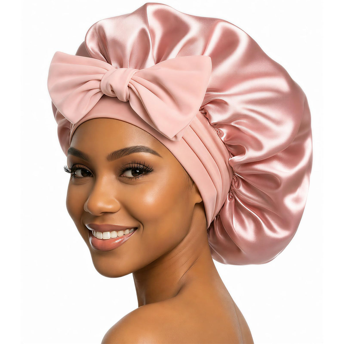 VarCozy Adjustable Double Layer Satin Bonnet for Sleeping to Reduce Frizz