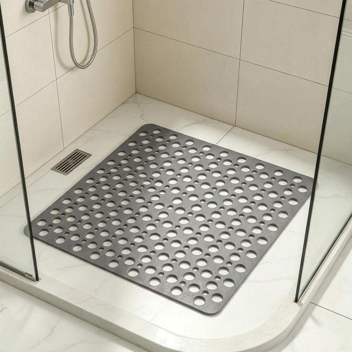 Casa and Beyond Shower Mat, Non Slip Shower Mats, Secure Shower Mats Easy to Clean,Washable Non-Slip Bathtub Mats for Inside Showers (Grey,27.6 * 15 in)