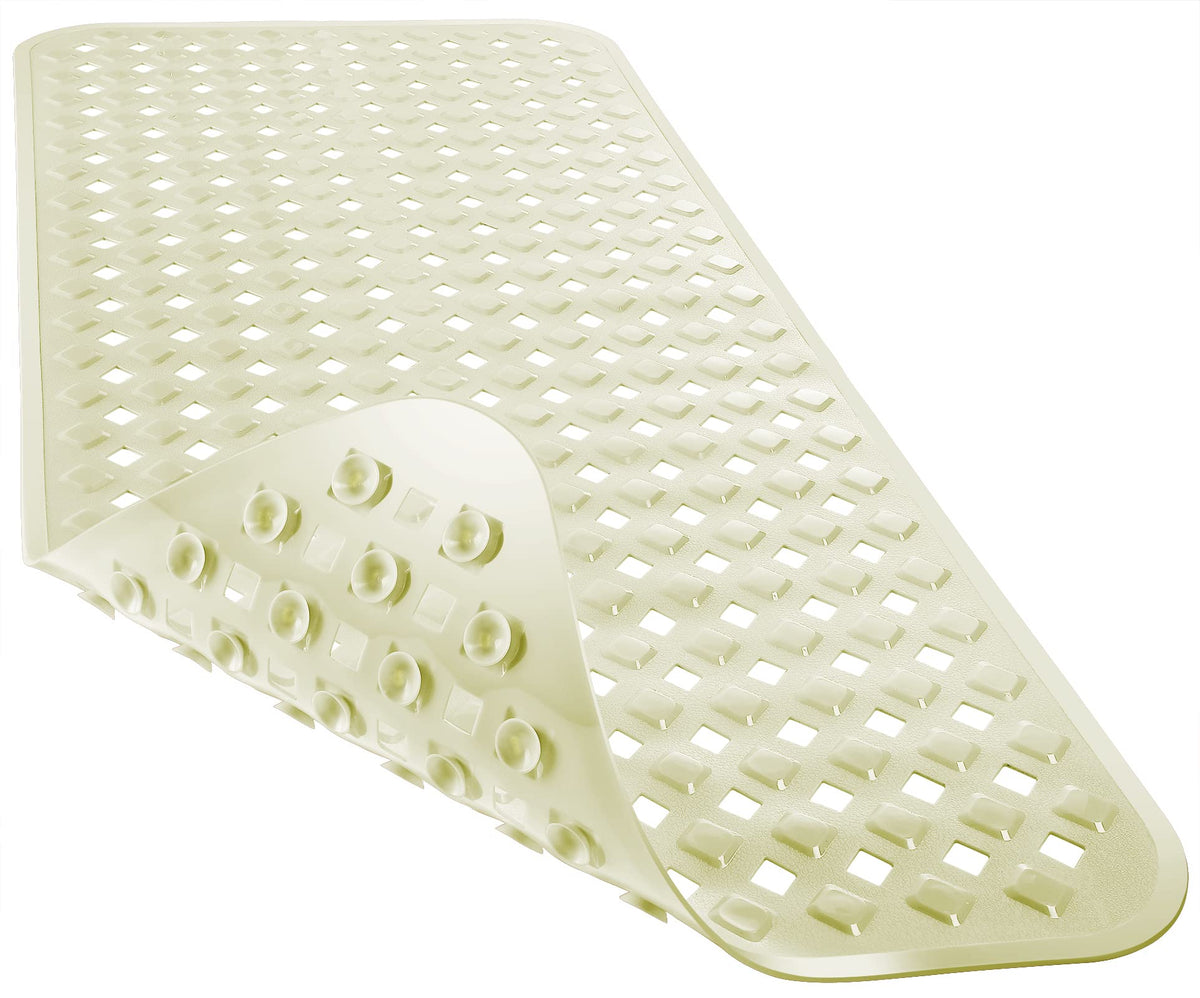 Yimobra Bathtub Mat Non Slip, 35"X16" Shower Mat with Strong Suction Cups & Drain Holes, Long Anti Slip Bath Tub Mat for Inside Shower, Machine Washable Fast Drying, Bathroom Essentials, Clear