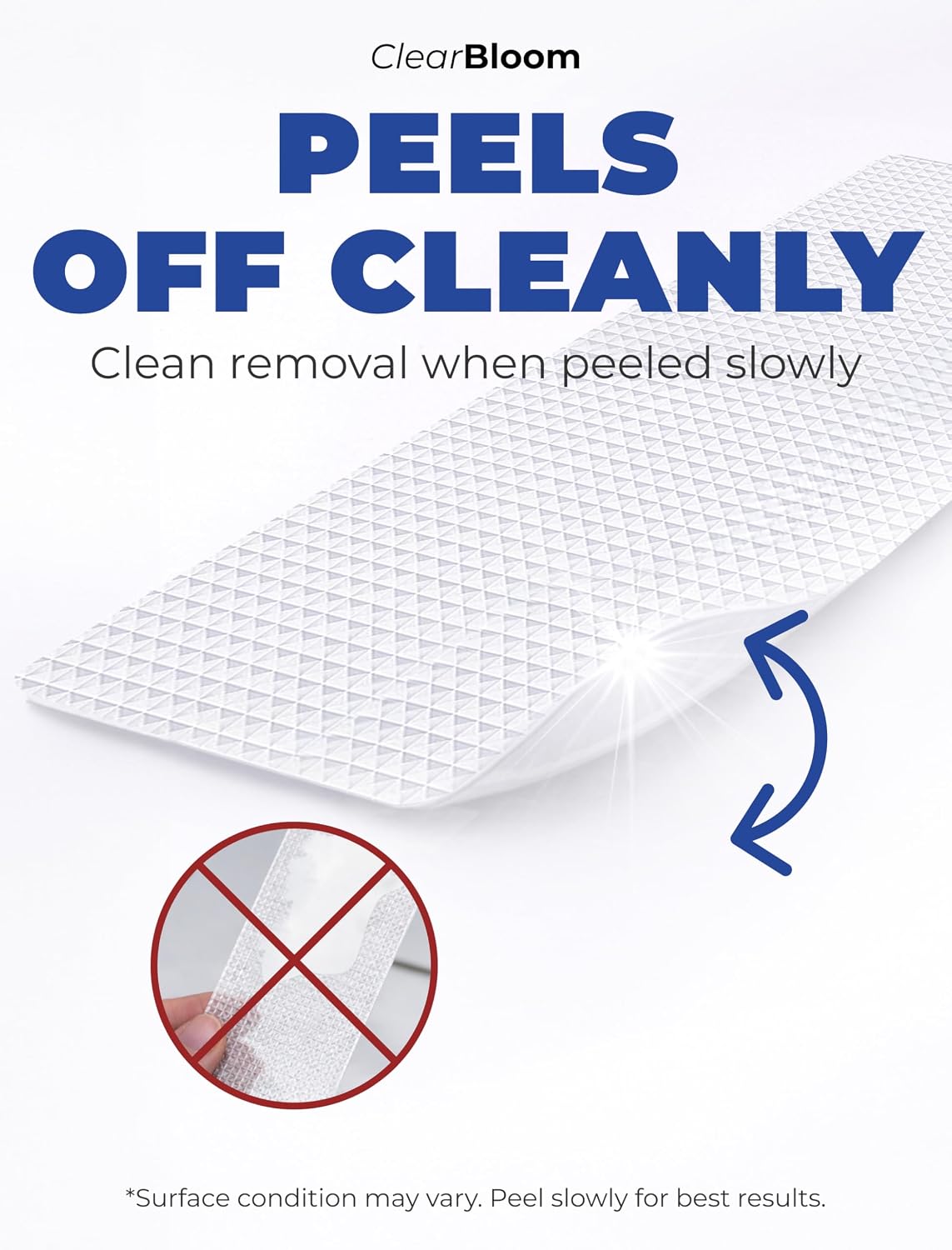 XXL Anti Slip Shower Stickers 12 PCS, Non-Slip Bath Tub Strips, Clear