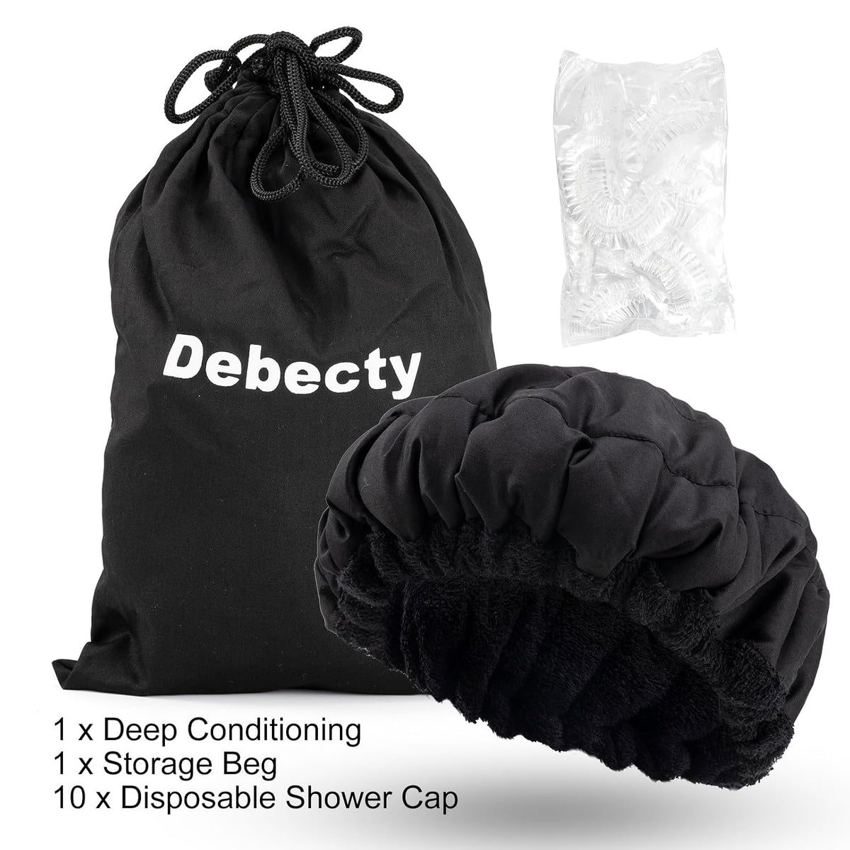 Deep Conditioning, Microwavable Heat Cap for Steaming Hair Styling and Treatment Steam Cap Steaming Haircare Therapy (Black)