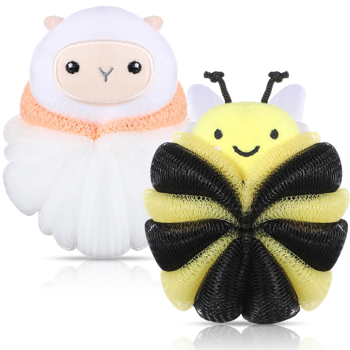 Nuenen 2 Pcs Kids Bath Loofahs, Shark, Monster
