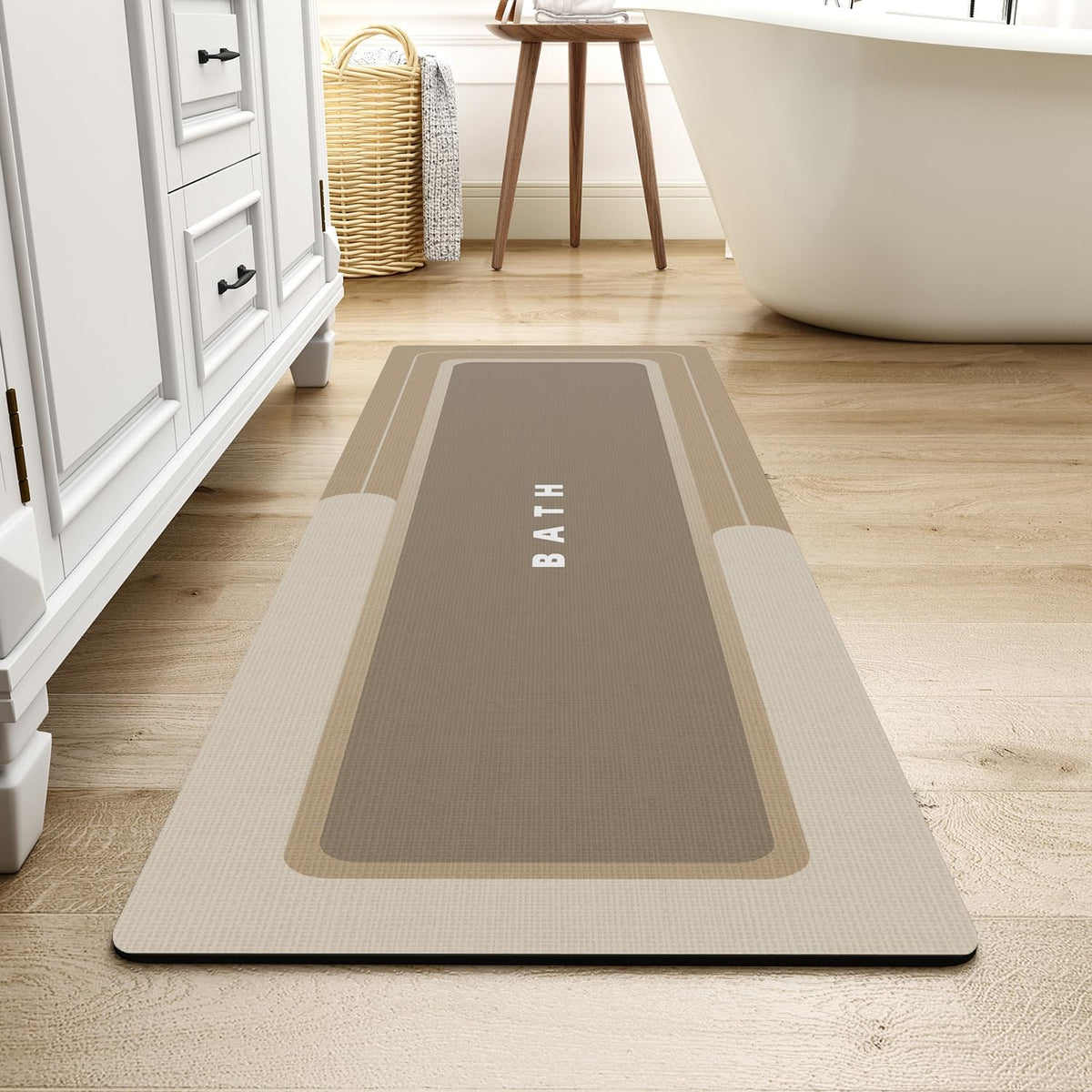 MontVoo-Bath Mat-Bath Mat Rug Non Slip Super Absorbent Stain Resistant Quick Dry Thin Bathroom Rug-Bath Mats for Bathroom Floor Bathtub Vanity-Bathmat Bath Rug Easy Care-17"x27" Darkgrey