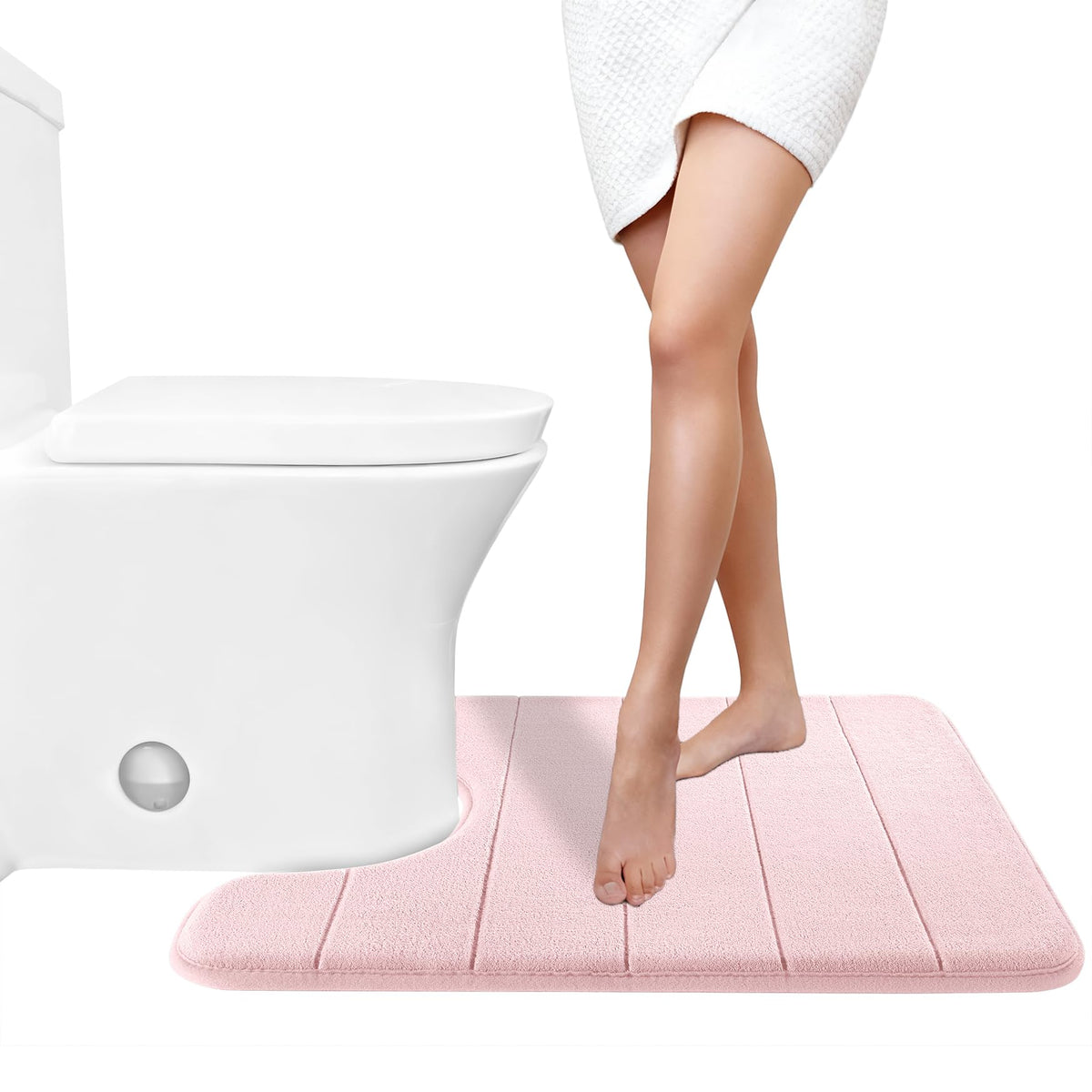 Yimobra Memory Foam Bath Mat, Super Soft Absorbent Bathroom Rug Non Slip 31.5x20 Inch, Quick Dry, Machine Washable Floor Carpet for Tub Shower, Home Decor Accessories, Beige