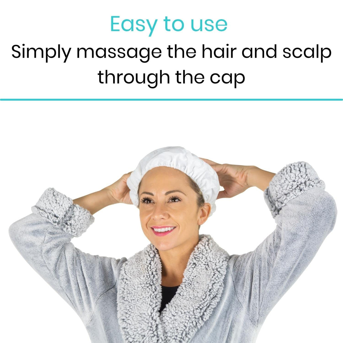 Vive No Rinse Shampoo Cap (6 pcs) - Soft Shower Caps with Conditioner