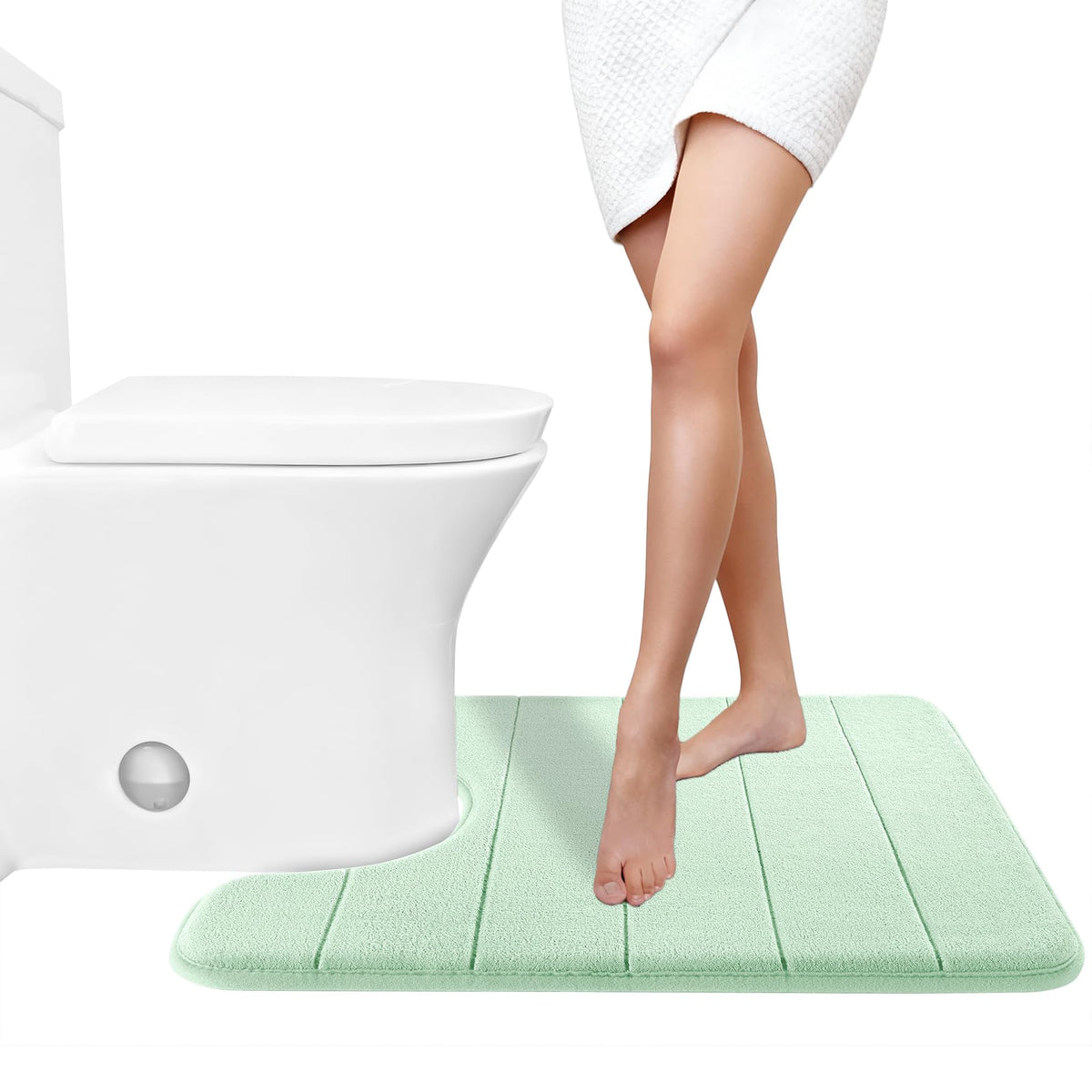 Yimobra Memory Foam Bath Mat, Super Soft Absorbent Bathroom Rug Non Slip 31.5x20 Inch, Quick Dry, Machine Washable Floor Carpet for Tub Shower, Home Decor Accessories, Beige