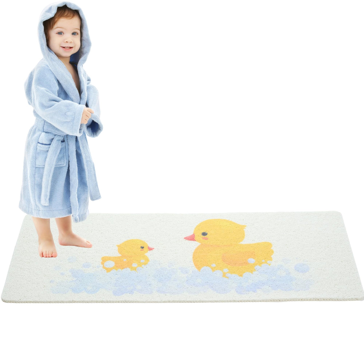 Non Slip Bathtub Mat Shower Mat for Tub - Loofah Bath Mats for Bathroom - 40x16 Bathtub Floor Mat - Textured Anti Slip Bath Mat Without Suction Cups - Secure Mat for Wet Areas (40x16 Pebble Blue)