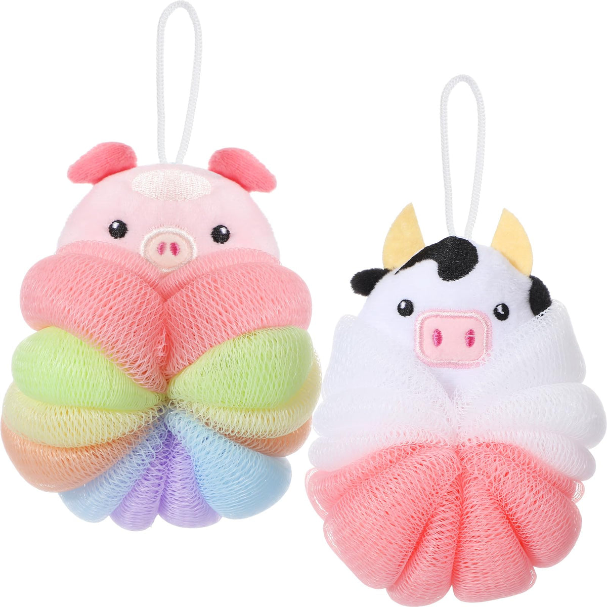 Nuenen 2 Pcs Kids Bath Loofahs, Shark, Monster