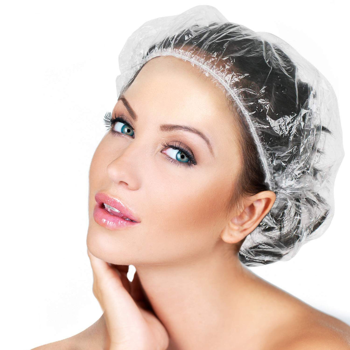 500 Pcs Larger Shower Caps Disposable, Plastic Hair Caps for Women Men.