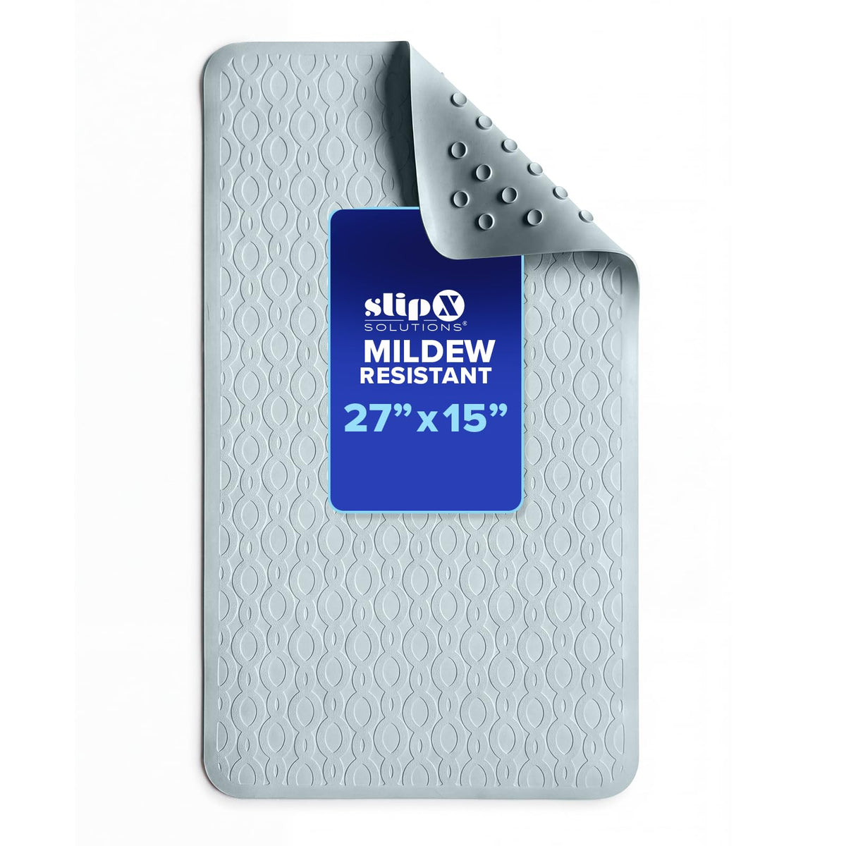 SlipX Solutions Anti Mold Rubber Non Slip Bathtub Mat, 18x36, White