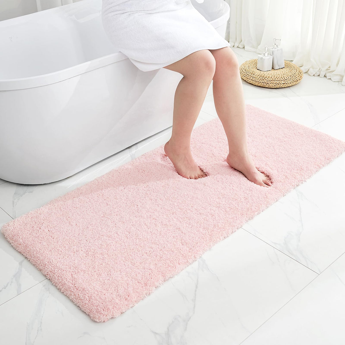 Disolla Gray Bathroom Rugs 17x24, Microfiber Non-Slip Plush Small Bath Mat