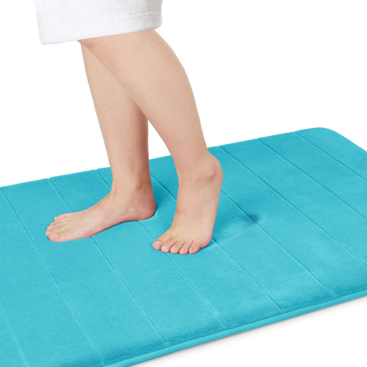 Yimobra Memory Foam Bath Mat, Super Soft Absorbent Bathroom Rug Non Slip 31.5x20 Inch, Quick Dry, Machine Washable Floor Carpet for Tub Shower, Home Decor Accessories, Beige