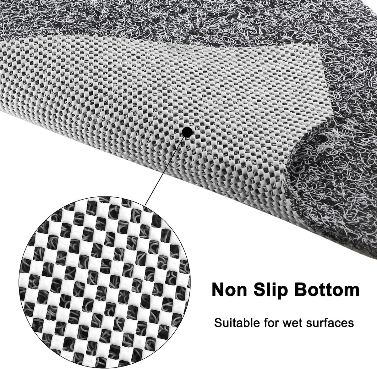 Leotruny Bath Tub Shower Mat 40 x 16 Inch Non-Slip Soft PVC Loofah