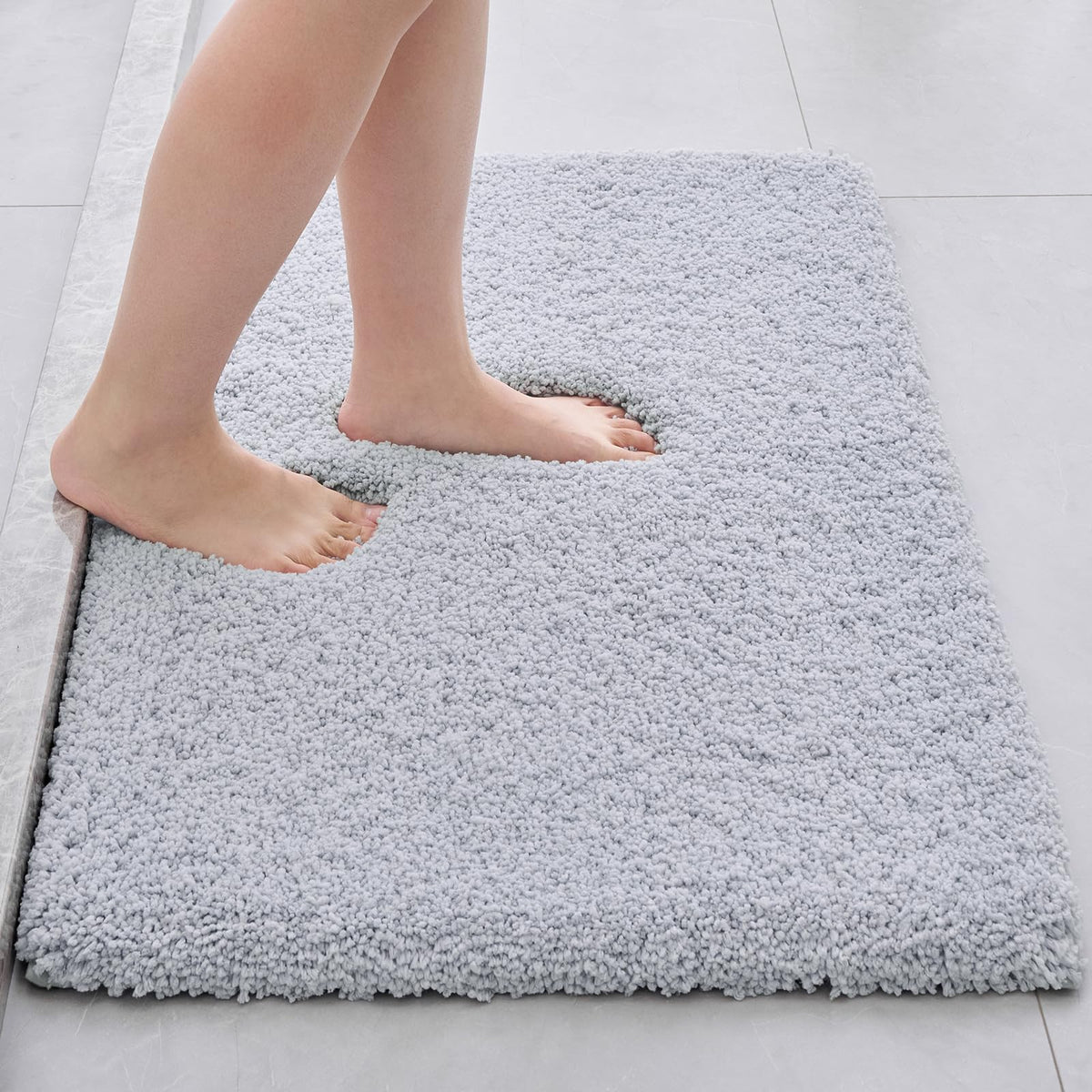 Disolla Gray Bathroom Rugs 17x24, Microfiber Non-Slip Plush Small Bath Mat