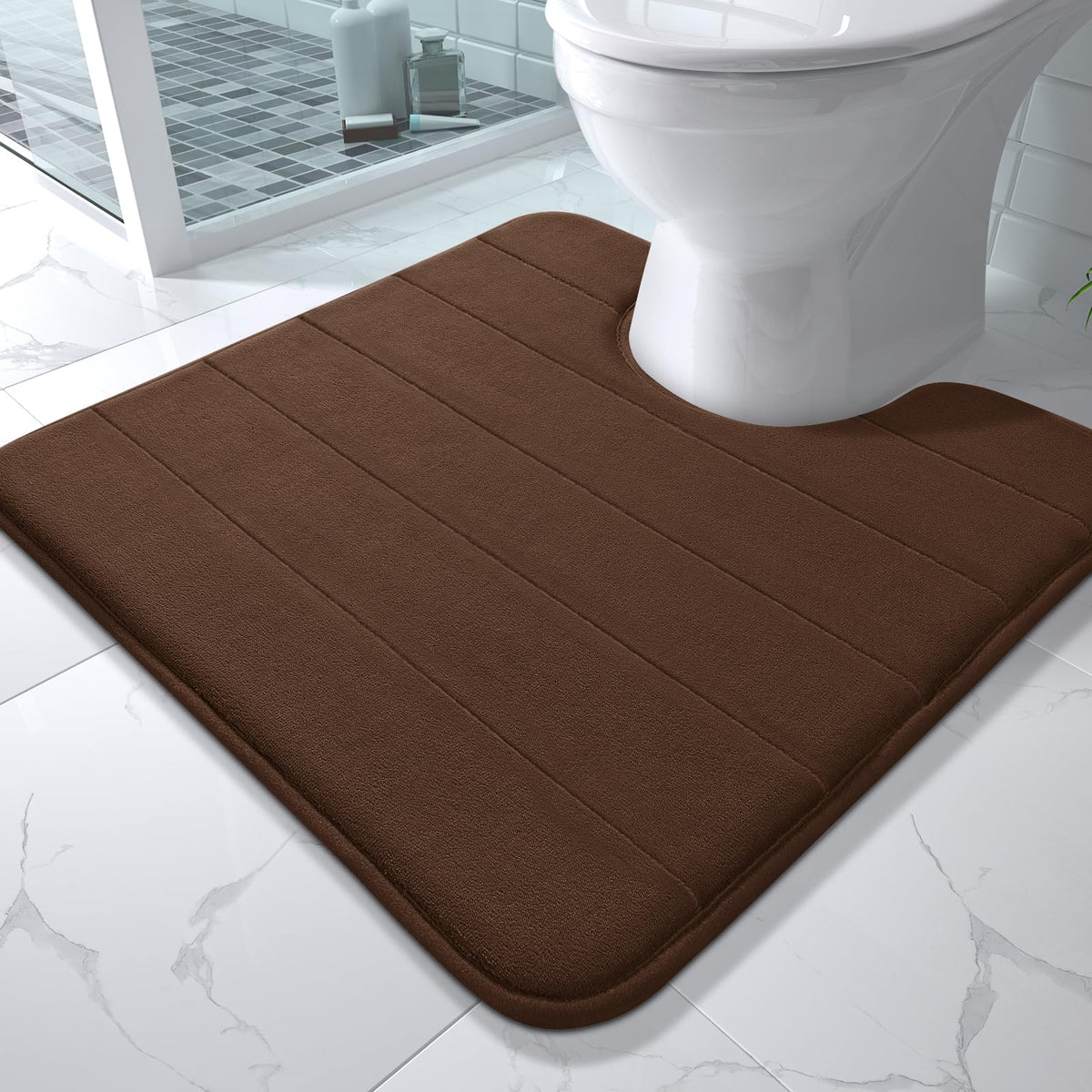 Yimobra Memory Foam Bath Mat, Super Soft Absorbent Bathroom Rug Non Slip 31.5x20 Inch, Quick Dry, Machine Washable Floor Carpet for Tub Shower, Home Decor Accessories, Beige