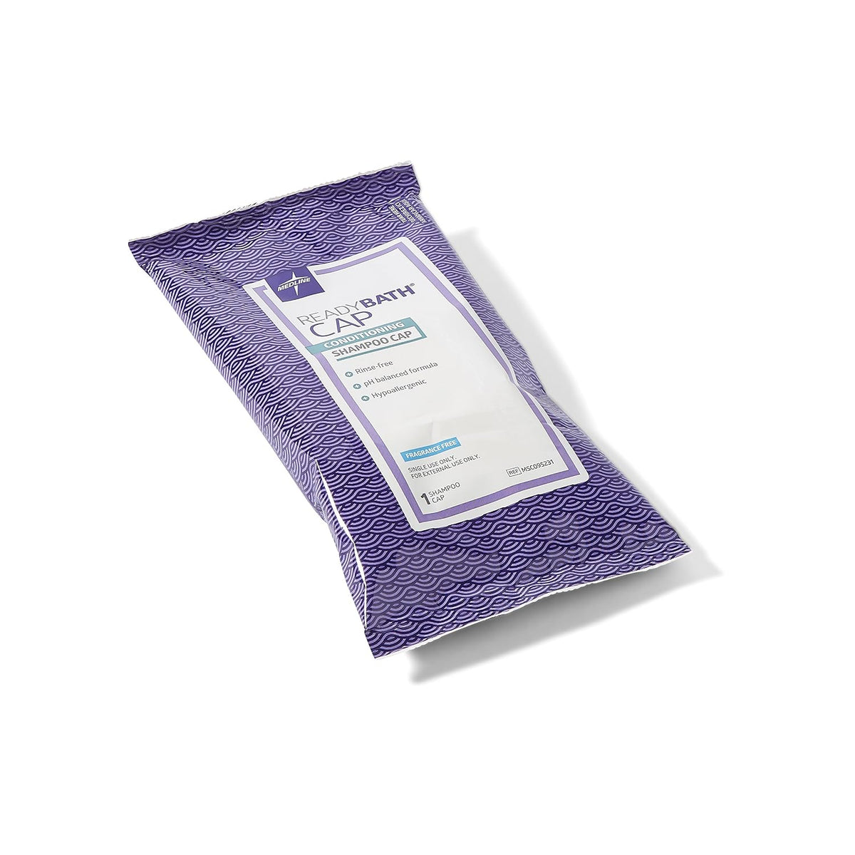 Medline ReadyBath Unscented Rinse-Free Shampoo Cap with Conditioner, 30 Count