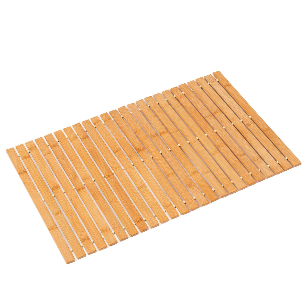 Rayon derived from Bamboo Bath Mat Bathroom Rugs Floor Wood Shower Bathtub Waterproof Non Slip Accessories 16x24 Inch Easy to Clean, Natural, 1 pc