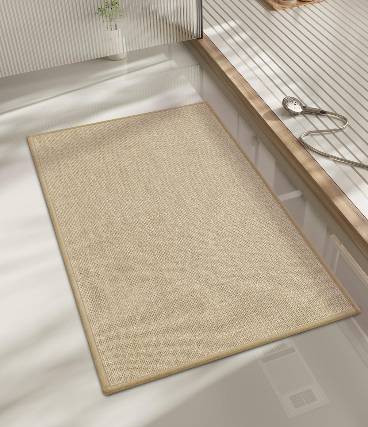 chakme Bathroom Rugs Mat 24x17, Ultra Thin Non Slip Bath Mat Small Quick Dry Absorbent Bath Mat for Bathroom Floor, (Black, 24"x17")