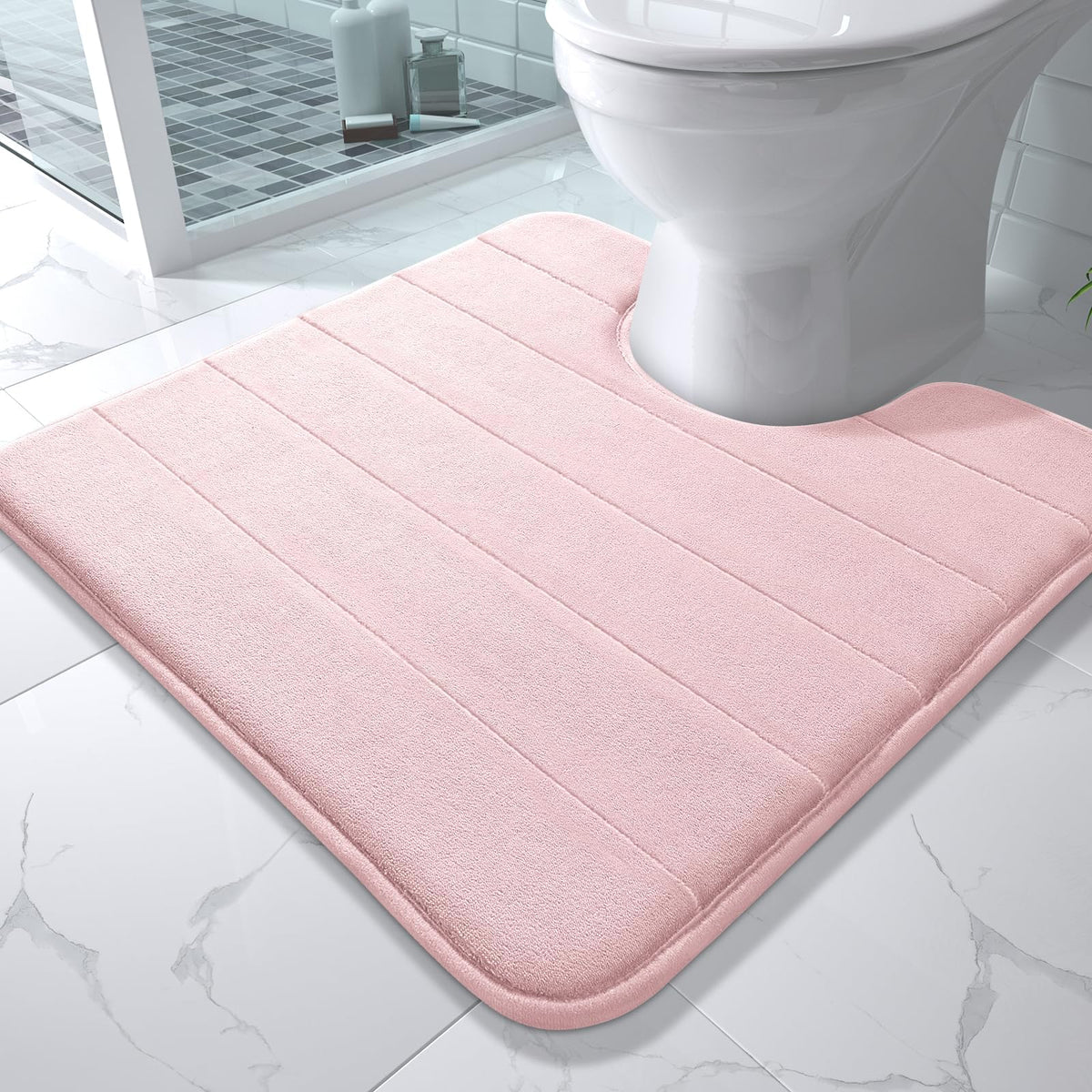 Yimobra Memory Foam Bath Mat, Super Soft Absorbent Bathroom Rug Non Slip 31.5x20 Inch, Quick Dry, Machine Washable Floor Carpet for Tub Shower, Home Decor Accessories, Beige