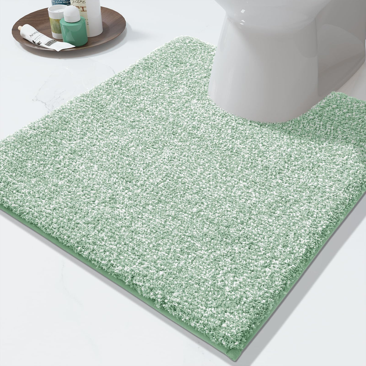 Yimobra Non Slip Machine Washable Bathroom Rug 24x17 Grey and White