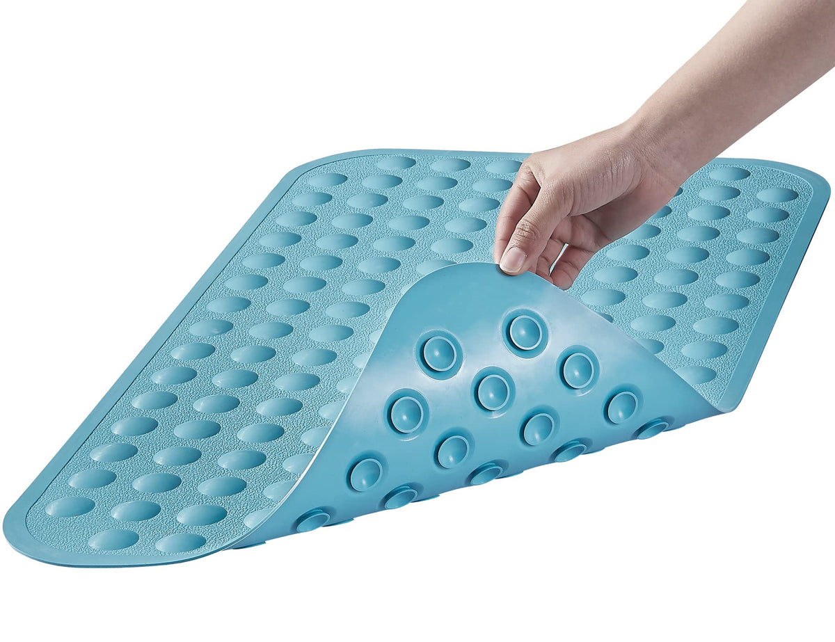 Yanzifly Bathtub Mat Non Slip Bath Mat for Tub Silicone Soft Bath Tub Mat Non Slip Shower Mats, Suction Cups Bath Tub Anti Slip Matt for Familu Use, Machine Washable - Navy Blue
