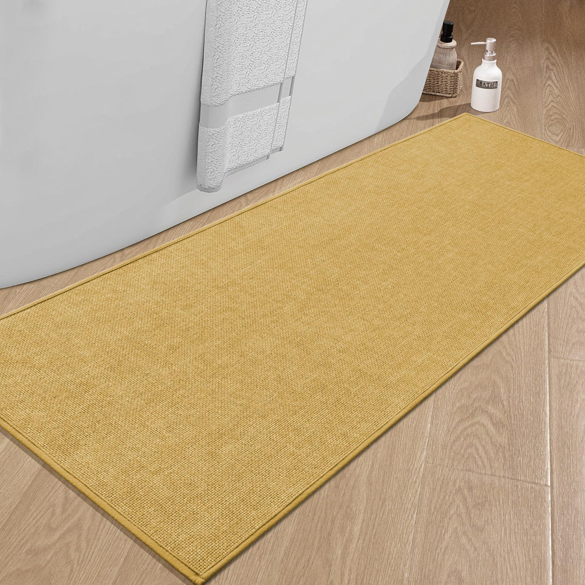 chakme Bathroom Rugs Mat 24x17, Ultra Thin Non Slip Bath Mat Small Quick Dry Absorbent Bath Mat for Bathroom Floor, (Black, 24"x17")
