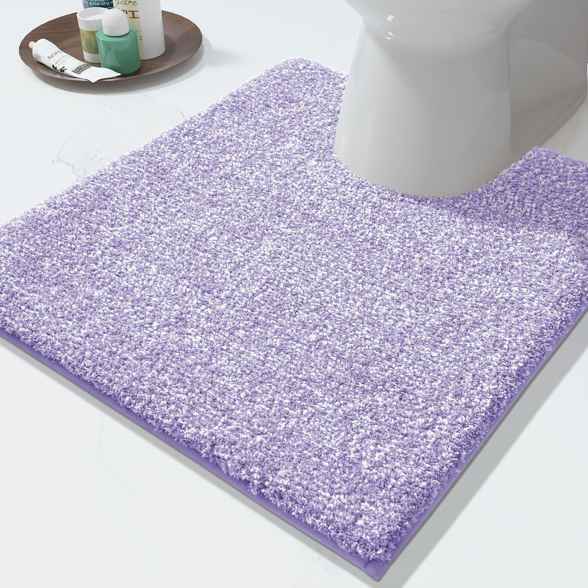 Yimobra Non Slip Machine Washable Bathroom Rug 24x17 Grey and White